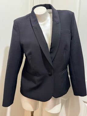 Draper James Black Tailored Shawl-Lapel Single Button Blazer